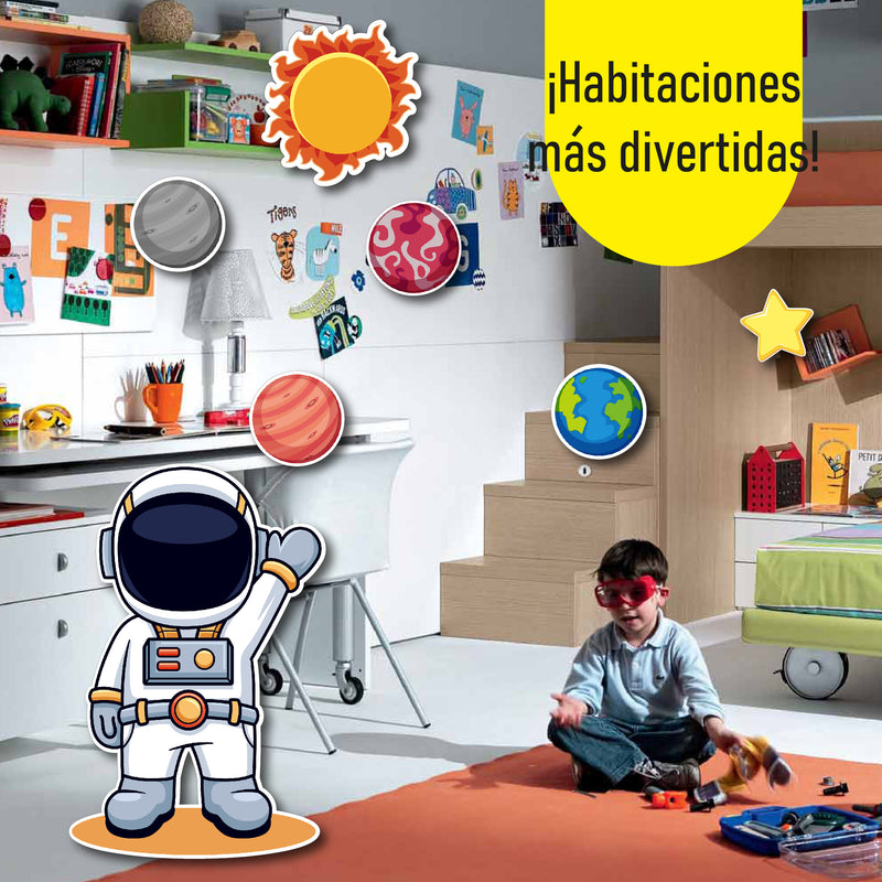 Set de Decoración Espacial en Coroplast – Planetas, Cohete y Astronauta para Fiestas y Habitaciones