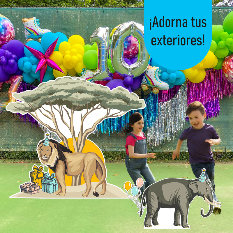 Set de Figuras de Animales de Safari en Coroplast – Decoración Temática para Fiestas y Habitaciones Infantiles