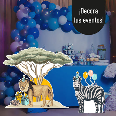 Set de Figuras de Animales de Safari en Coroplast – Decoración Temática para Fiestas y Habitaciones Infantiles