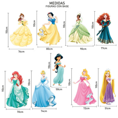 Set de 9 Princesas Disney en Coroplast de 110 cm – Decoración Mágica